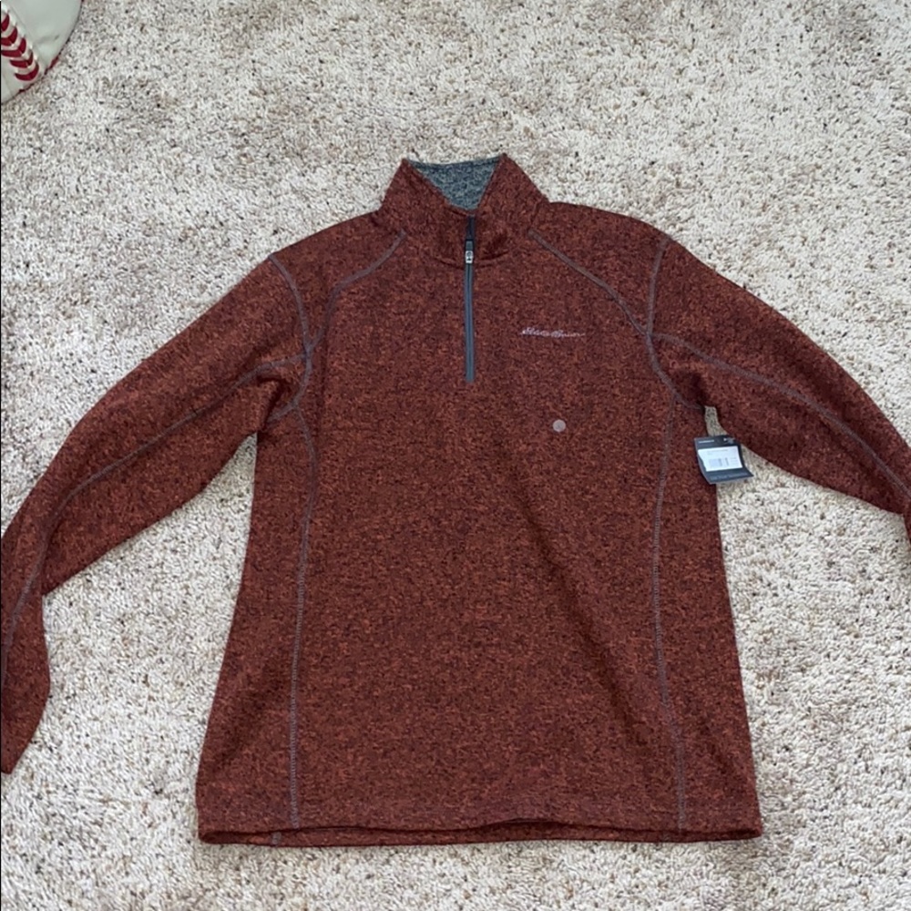 Eddie Bauer orange quarter zip large